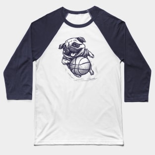 Pug Plying Basketball Baseball T-Shirt